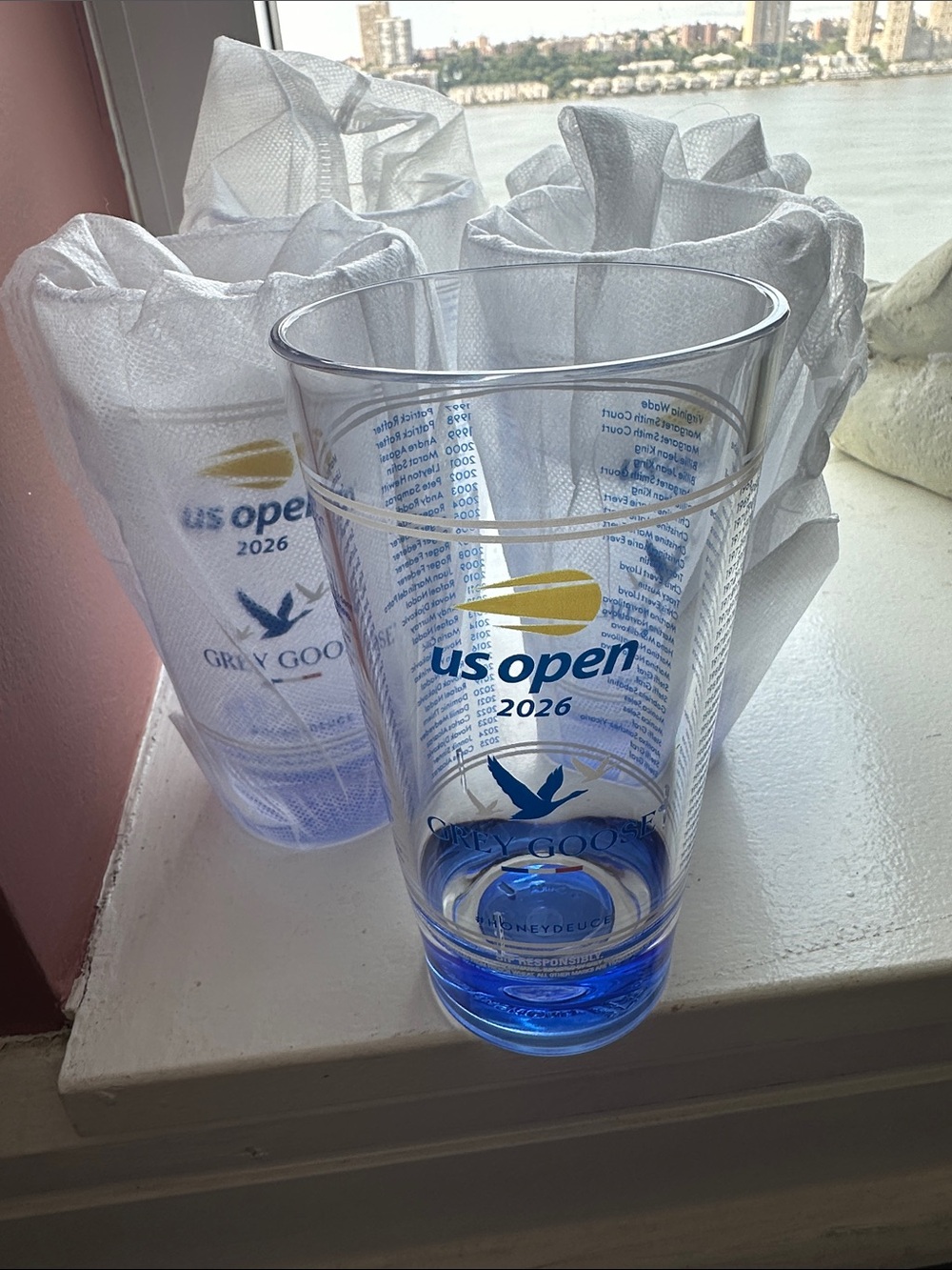 US Open 2026 set of 4 Grey Goose Honey Deuce Plastic Cups